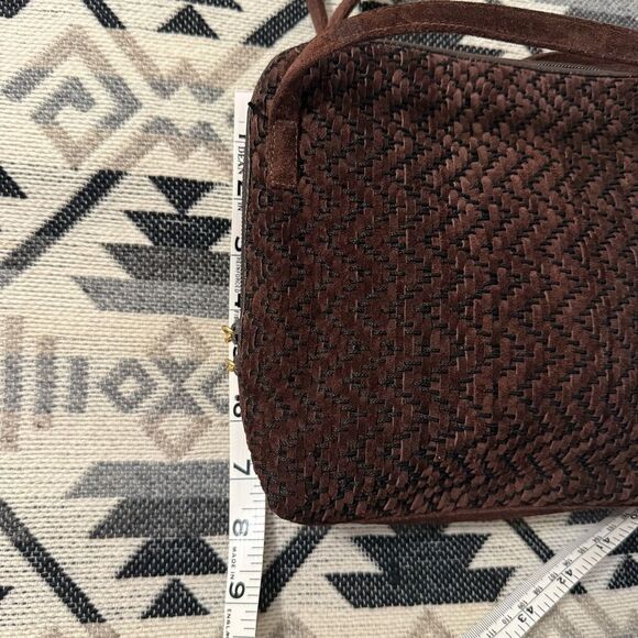 Sharif Vintage Brown Woven Suede and Gold Bag - Picture 9 of 11